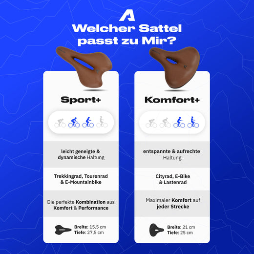 Alpensattel Sport+ Komfort+ Braun