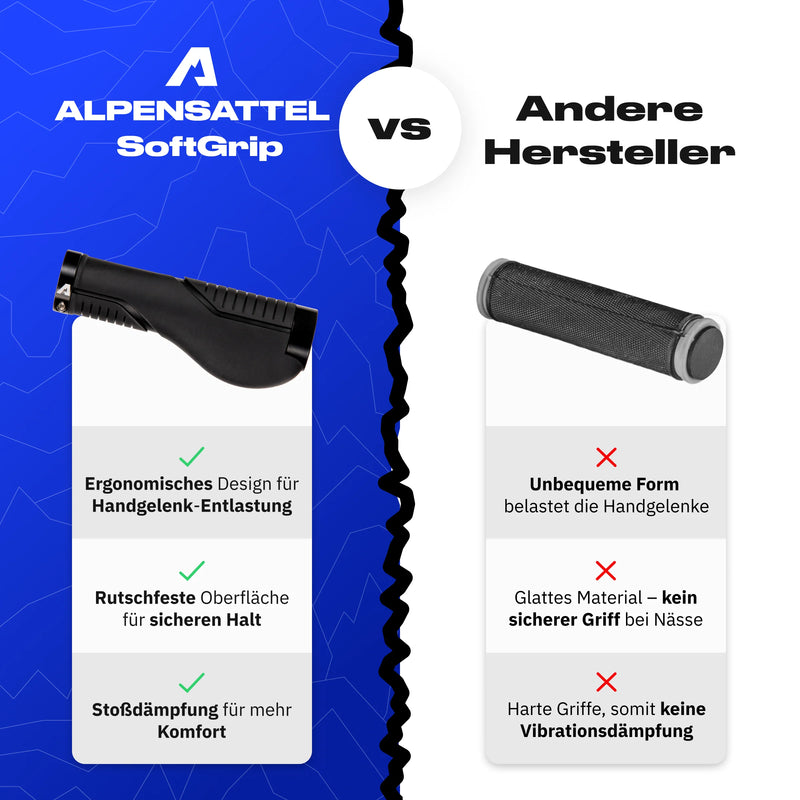 Alpensattel SoftGrip Fahrradgriffe – Prime Zubehör Bundle