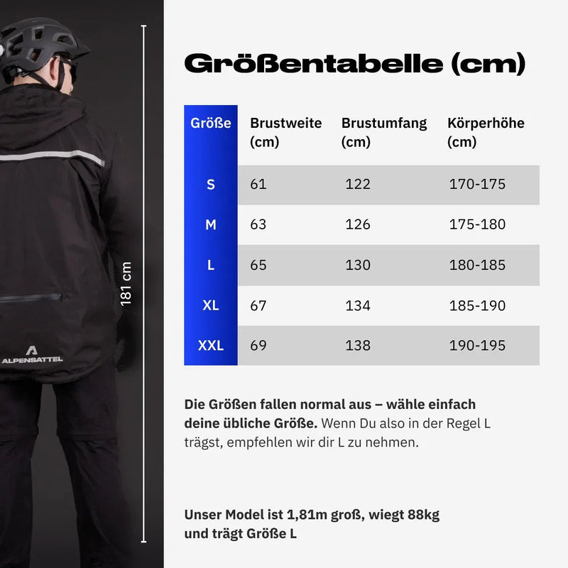 Rainshield - Regenjacke | + Gratis Thermo Handschuhe - Alpensattel.de